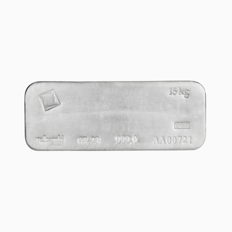 Valcambi 15 kg Ag 999 Silver Cast Bar