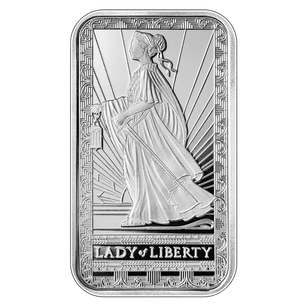 PAMP Lady of Liberty 999.0 Pure 1oz Silver Bar