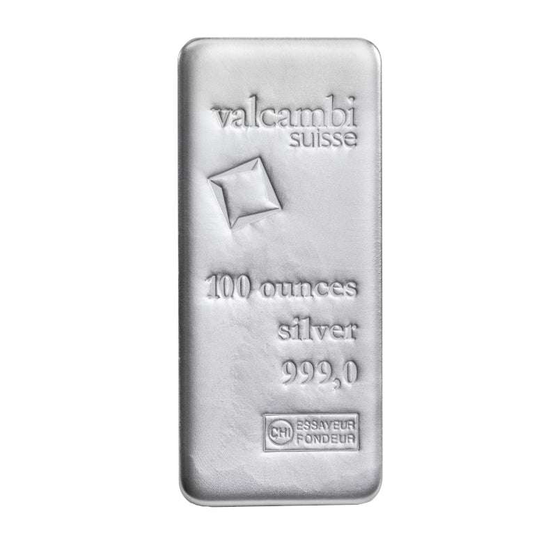 Valcambi 100 oz Ag 999 Silver Cast Bar