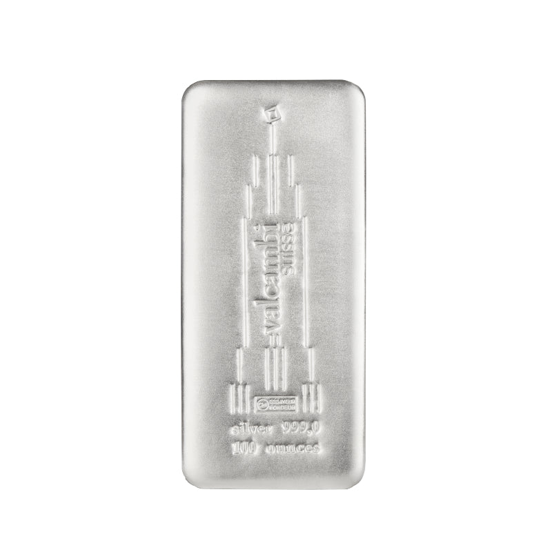 Valcambi 100 oz Ag 999 Motive Silver Cast Bar