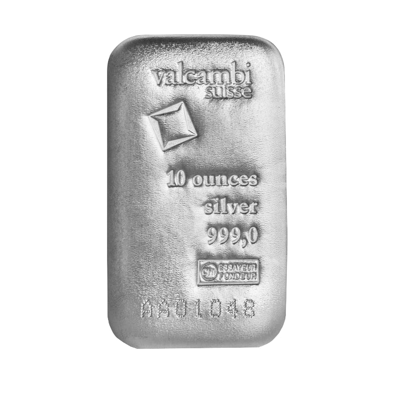 Valcambi 10 oz Ag 999 Standard Silver Cast Bar