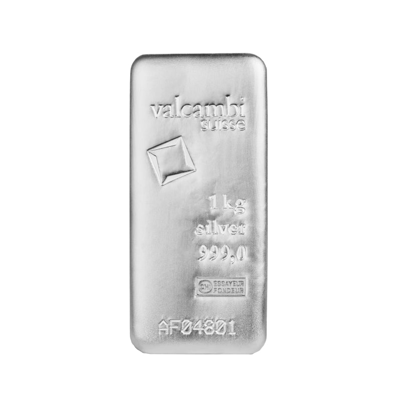 Valcambi 1 kg Ag 999 Matt Silver Cast Bar