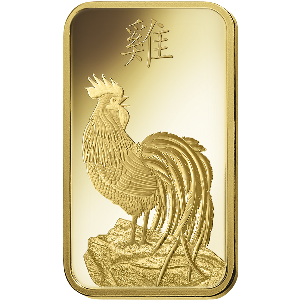 سبيكة ذهبية من PAMP Lunar Rooster - 5 غرام