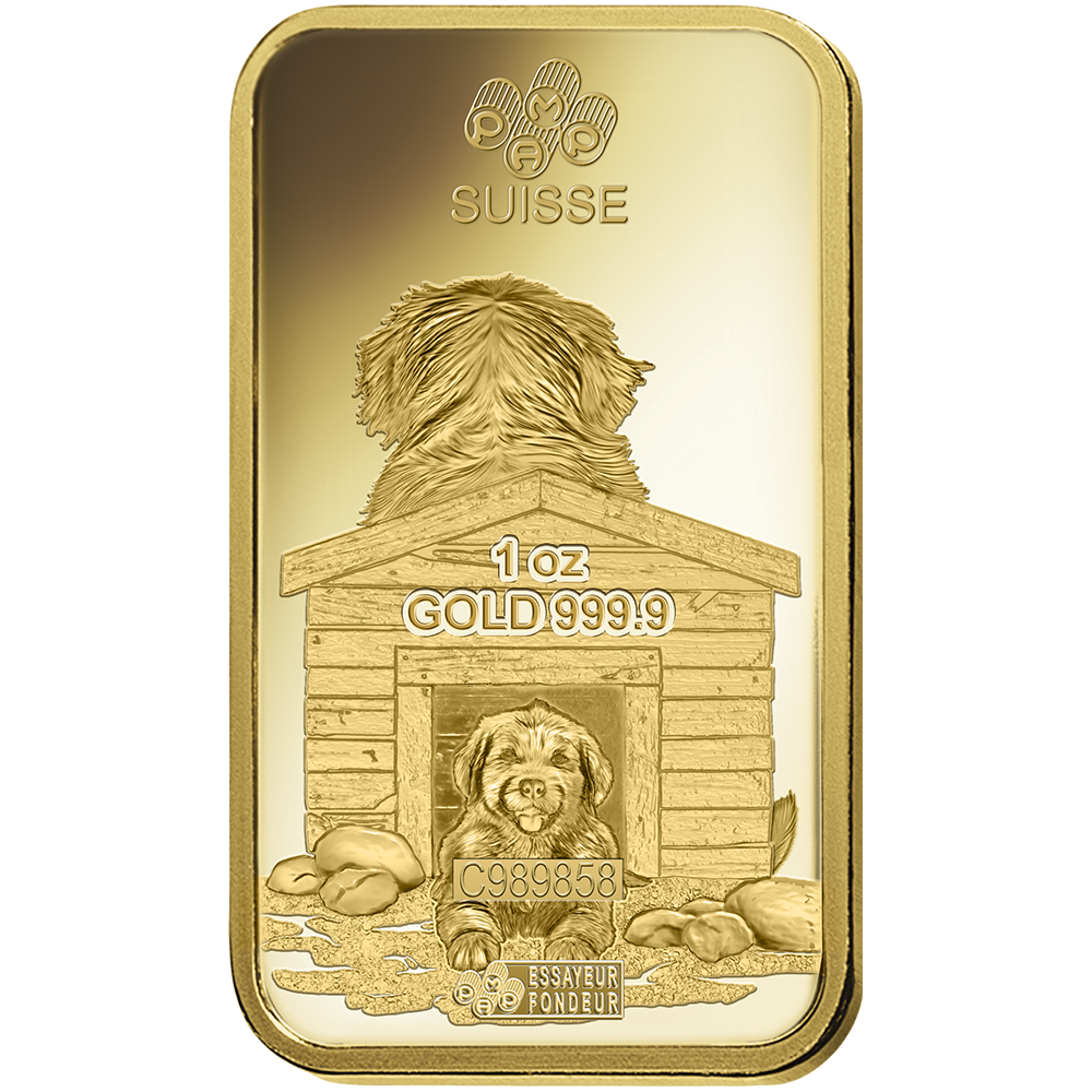 PAMP Lunar Dog Gold Minted Bar - 1oz