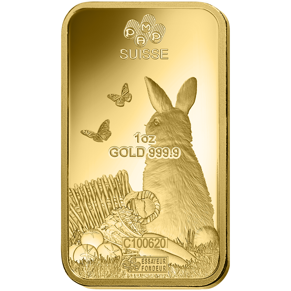 سبيكة ذهبية من PAMP Lunar Rabbit - 1 أونصة