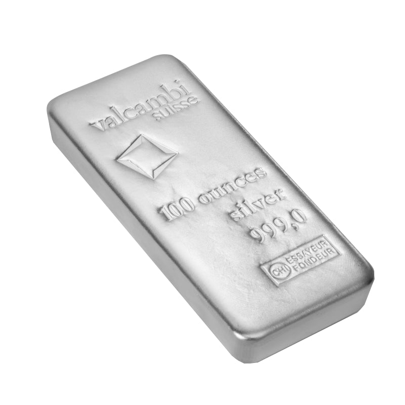 Valcambi 100 oz Ag 999 Silver Cast Bar