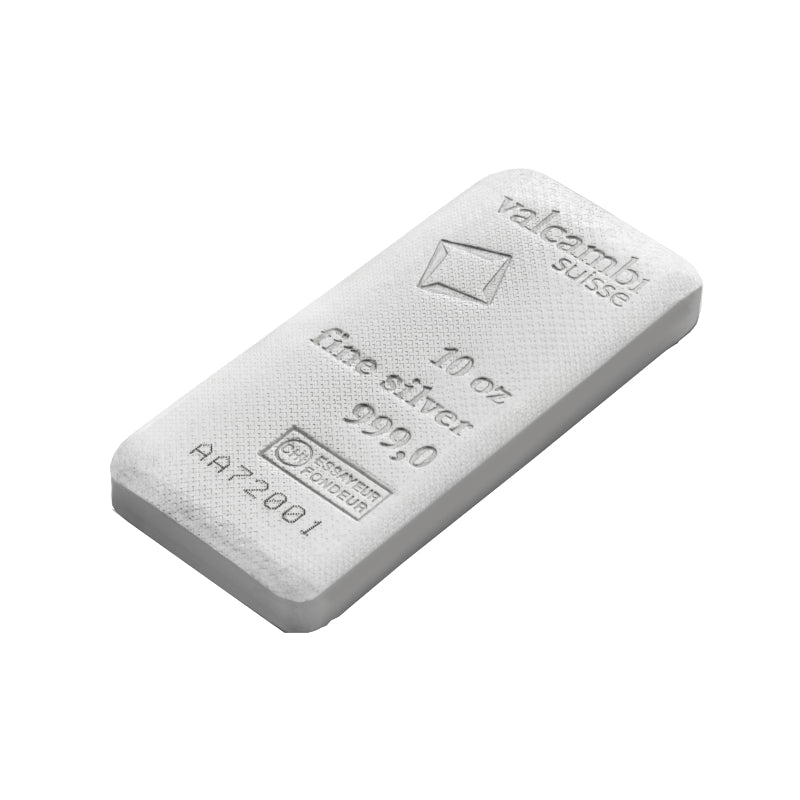 Valcambi 10 oz Ag 999 Fine Silver Cast Bar