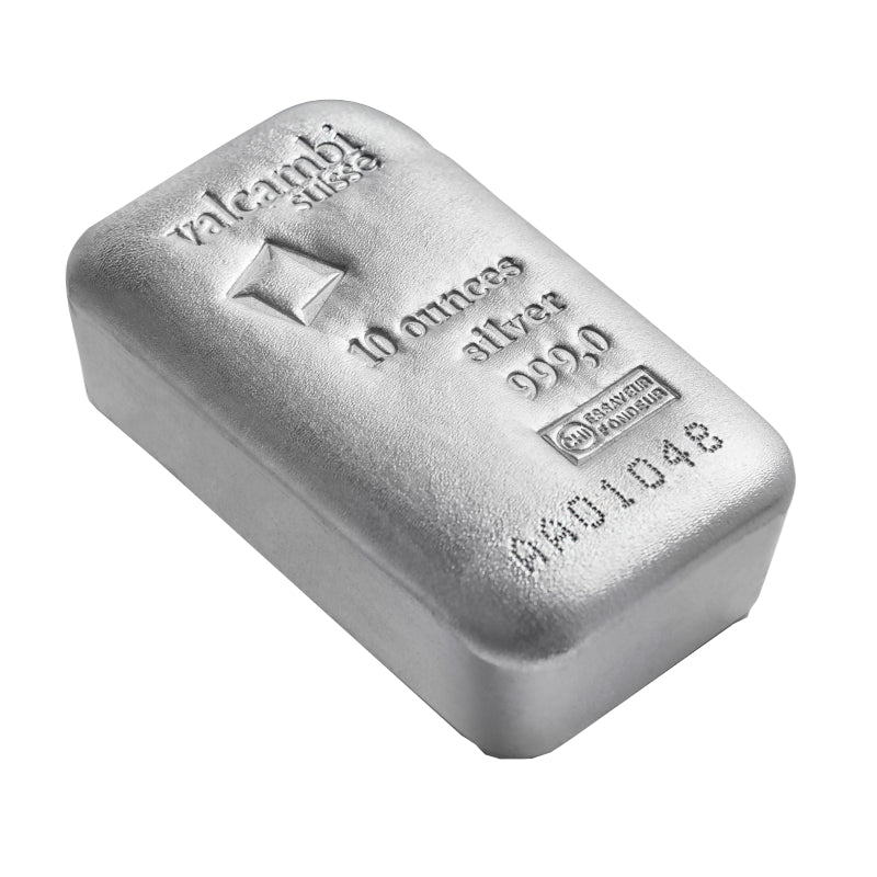 Valcambi 10 oz Ag 999 Standard Silver Cast Bar