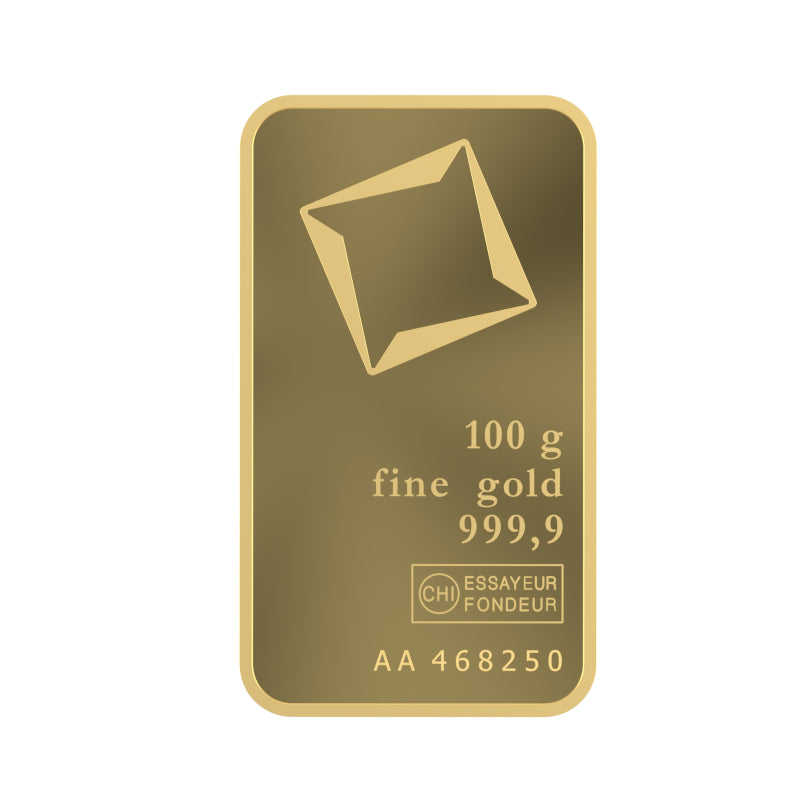 سبيكة ذهب من فالكامبي عيار 9999، وزن 100 غرام
