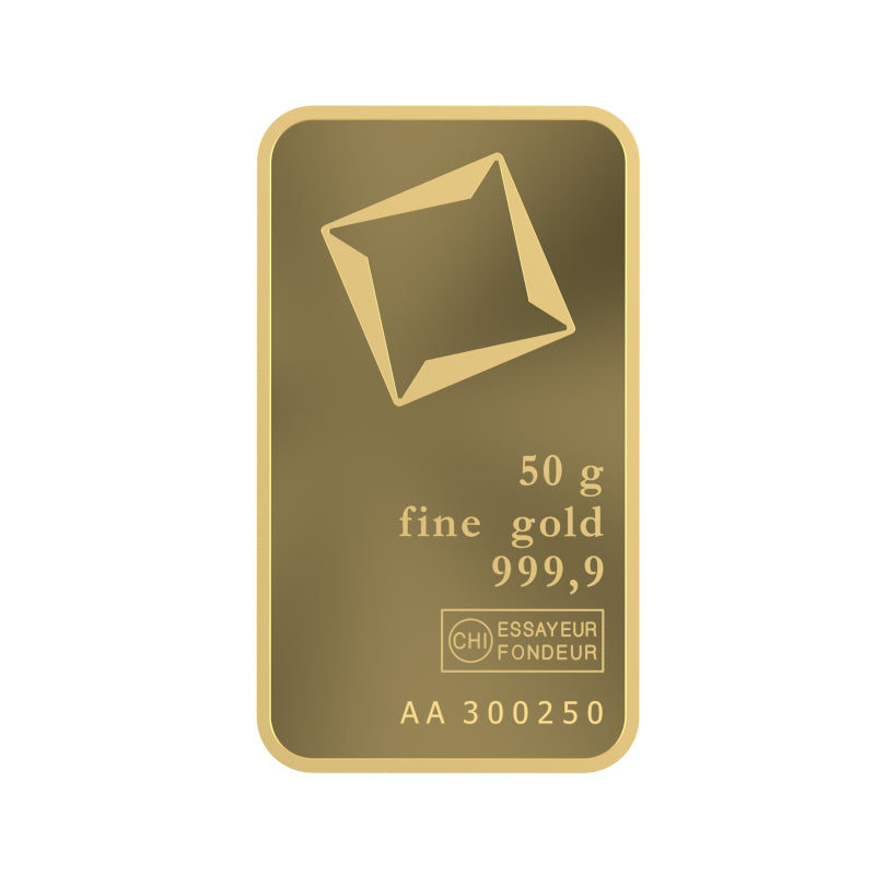 سبيكة ذهب من فالكامبي عيار 9999، وزن 50 غرام