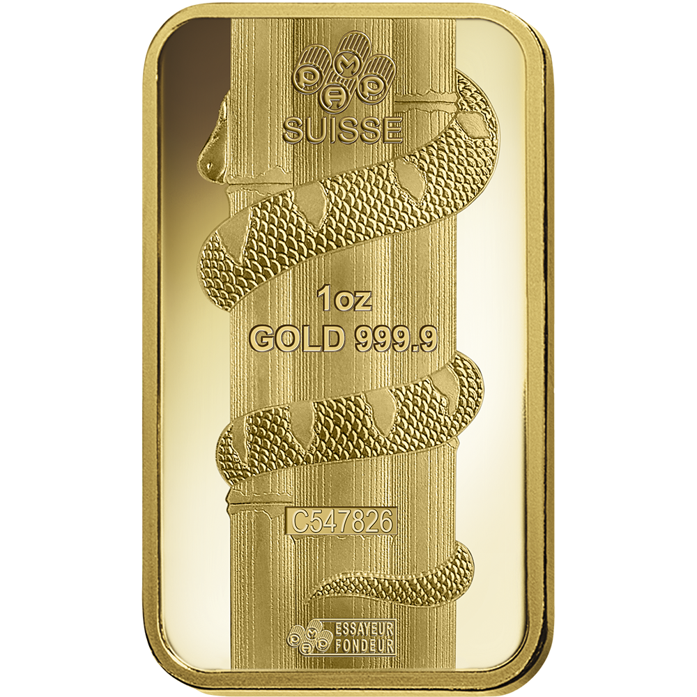 PAMP Lunar Snake Gold Minted Bar - 1oz