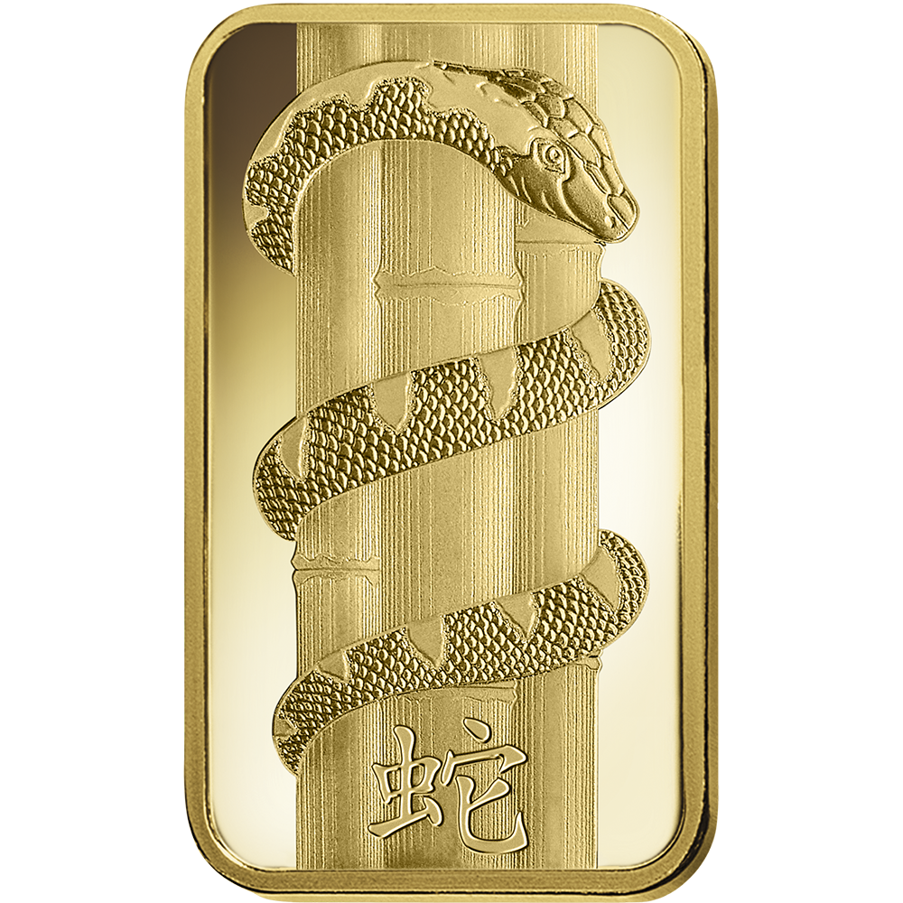 PAMP Lunar Snake Gold Minted Bar - 1oz
