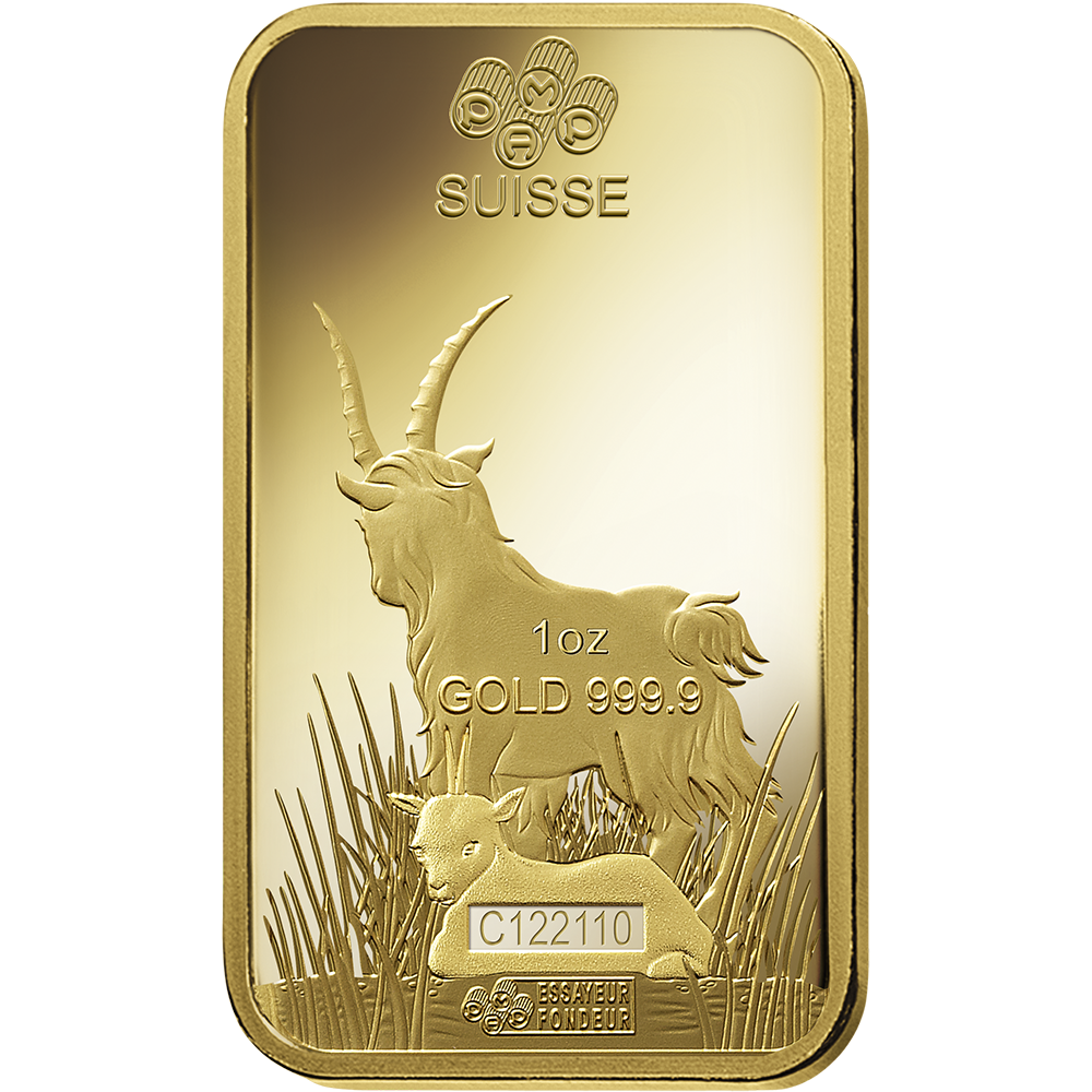 PAMP Lunar Goat Gold Minted Bar - 1oz