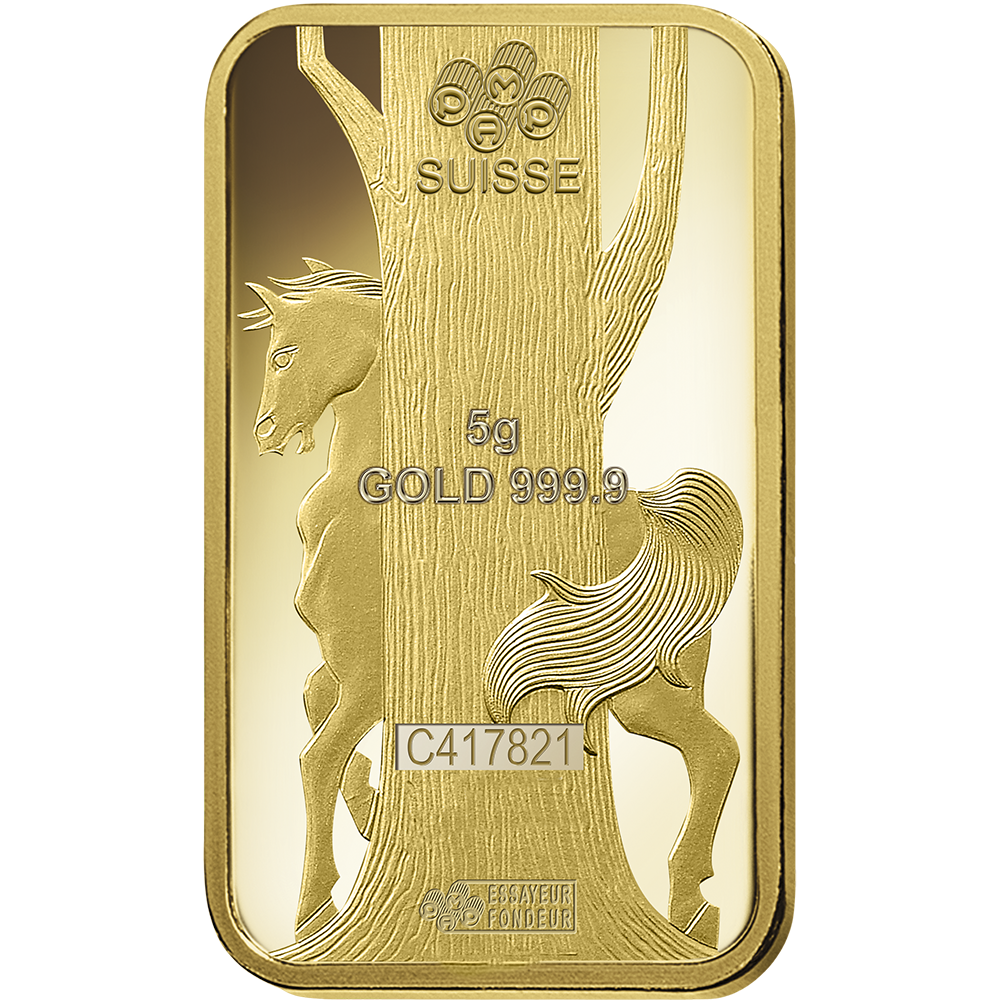 سبيكة ذهبية من PAMP Lunar Horse - 5 غرام