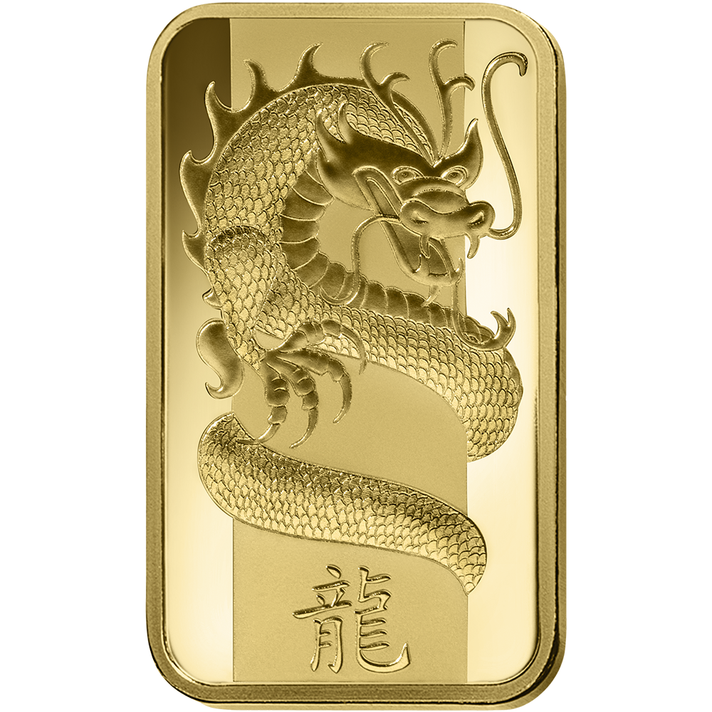 PAMP Lunar Dragon Gold Minted Bar - 1oz
