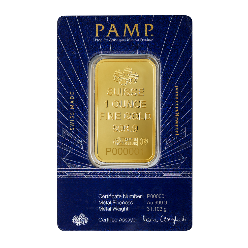 PAMP Newmont 1oz Pure Gold Bar - Lady of Liberty