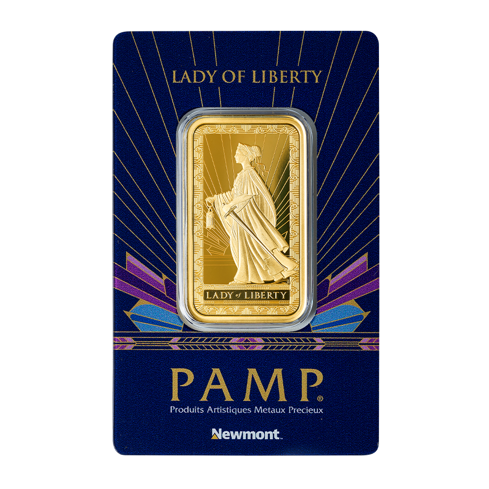 PAMP Newmont 1oz Pure Gold Bar - Lady of Liberty