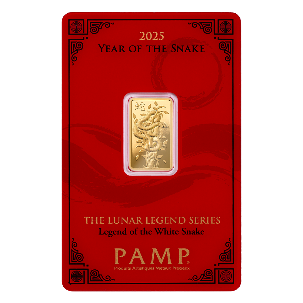 PAMP 2025 السنة القمرية للثعبان - أسطورة الثعبان الأبيض سبيكة ذهب 5 جرام