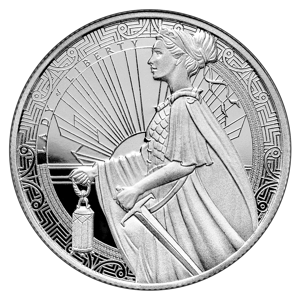 PAMP Lady of Liberty 999.0 Pure 1oz Zîv Round